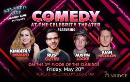 Comedy at the Celebrity Theater with Rus Gutin, Austin Locke, Kimberly Dinaro, Juan Nicolón